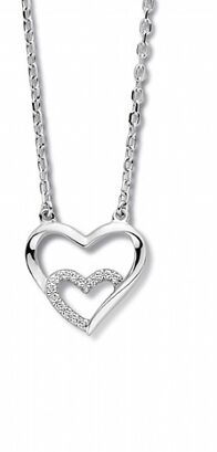 Orage ketting met hart zilver zirconium
