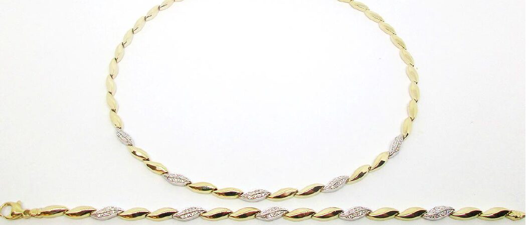 Halsketting geelgoud met briljanten 0.250ct