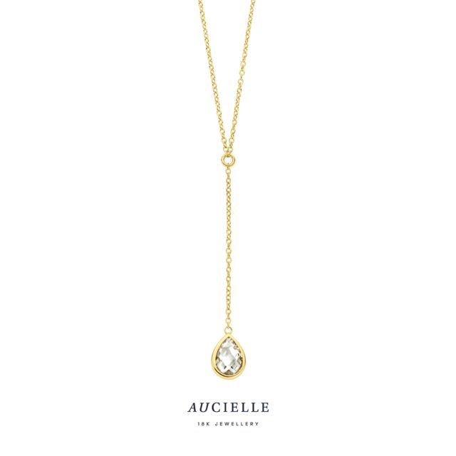 Aucielle ak0007c/45  ketting  geelgoud  42+3 cm zirconium