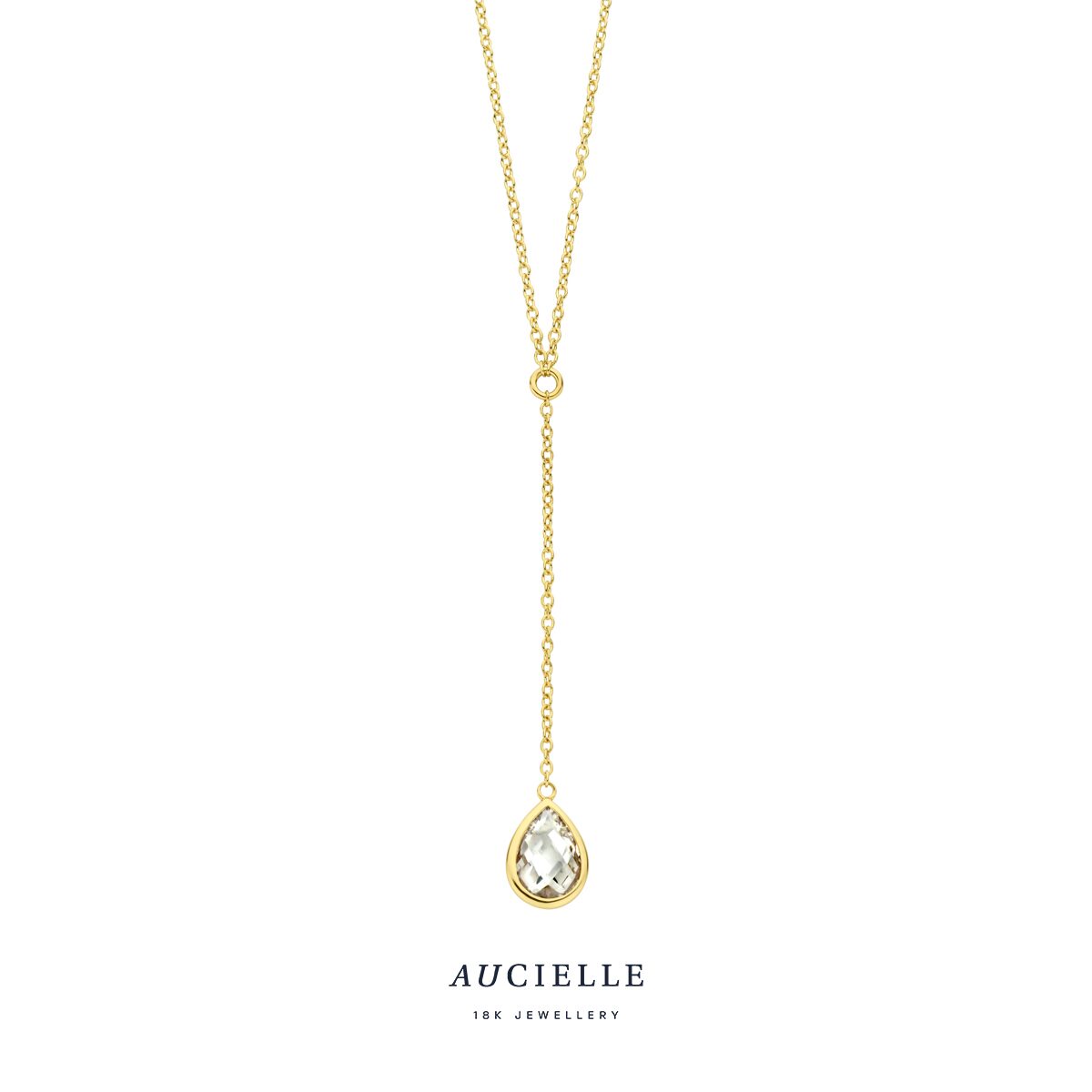 Aucielle ak0007c/45  ketting  geelgoud  42+3 cm zirconium