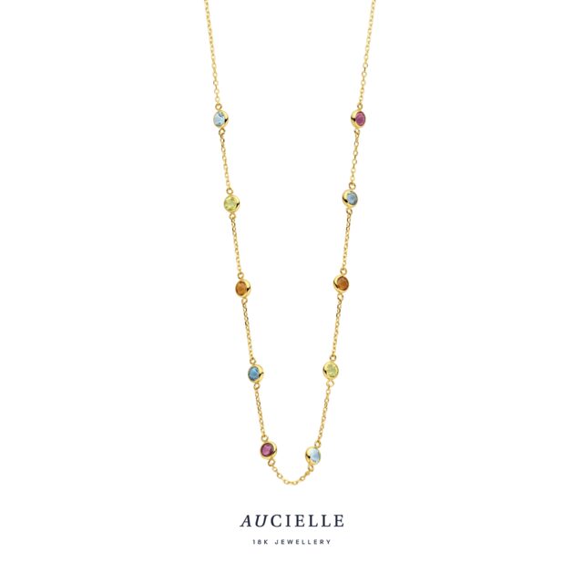 Aucielle ak0007c/45  ketting  geelgoud  39+2+3 cm multicolor