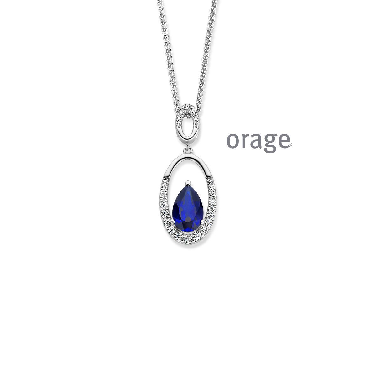 Orage ketting blauw AW001 verschuifbare lengte 