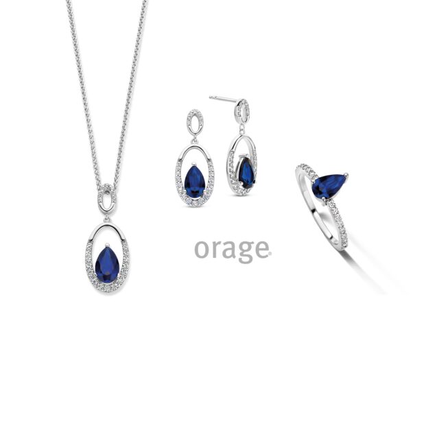 Orage ketting blauw AW001 verschuifbare lengte 