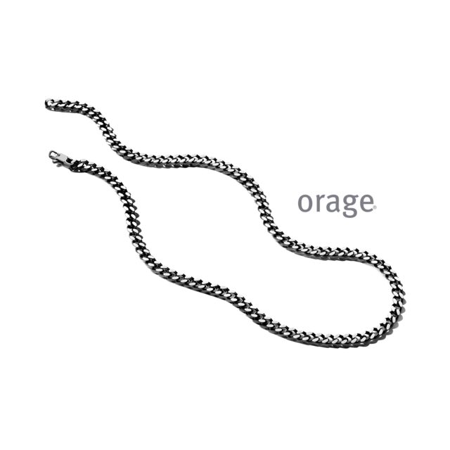 Orage heren ketting steel zwart