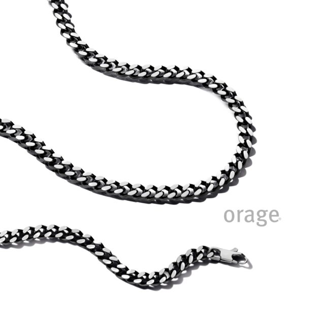Orage heren ketting steel zwart