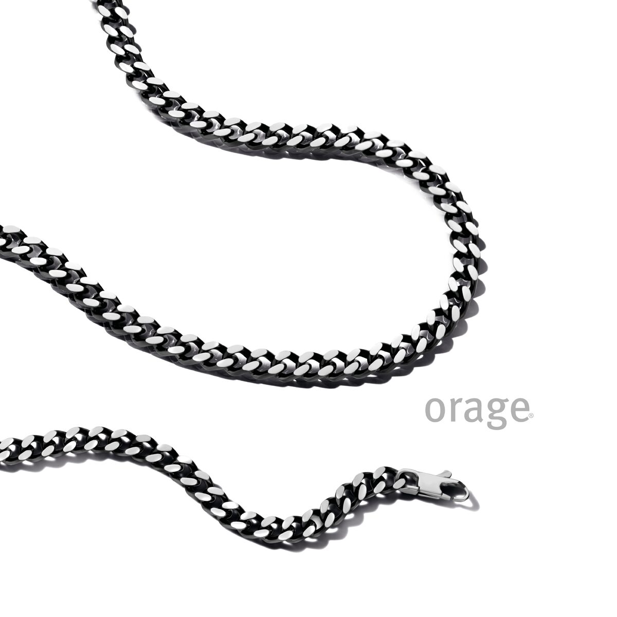 Orage heren ketting steel zwart