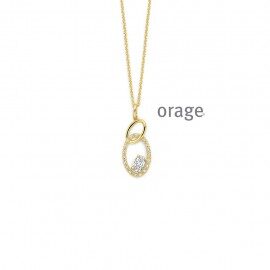 AW290  ketting verguld  zilver zirconium