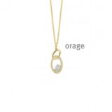 AW290  ketting verguld  zilver zirconium