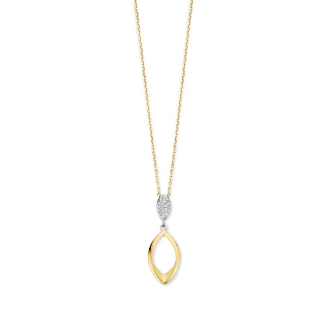 N6G55
Zilveren geel vergulde ketting + open hanger 40-42-45cm Naiomy