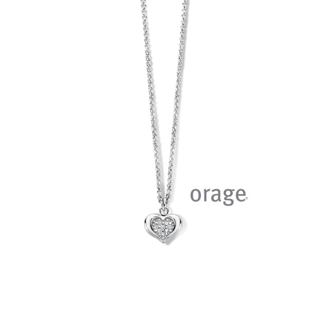Orage ketting zilver hart