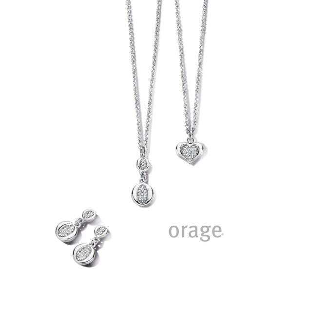 Orage ketting zilver hart