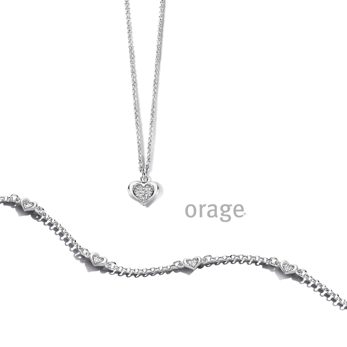 Orage ketting zilver hart