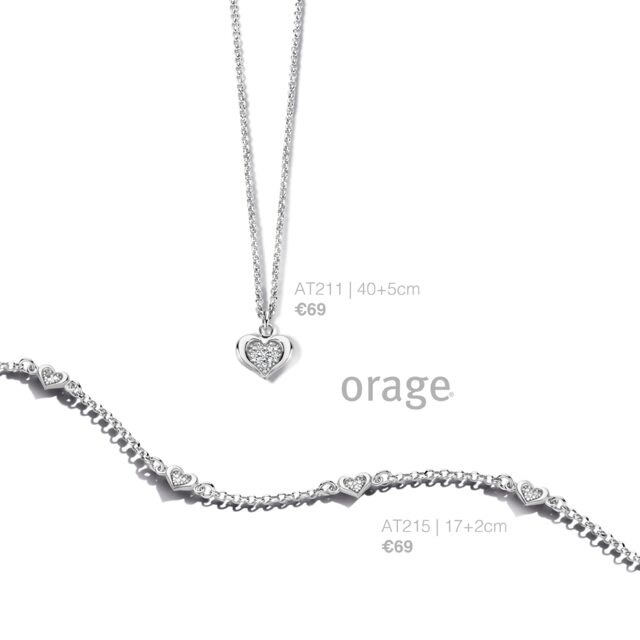Orage ketting zilver hart