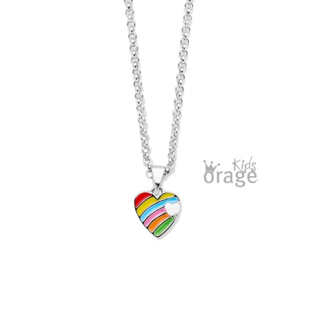 Orage Kids ketting hart multicolor K2527