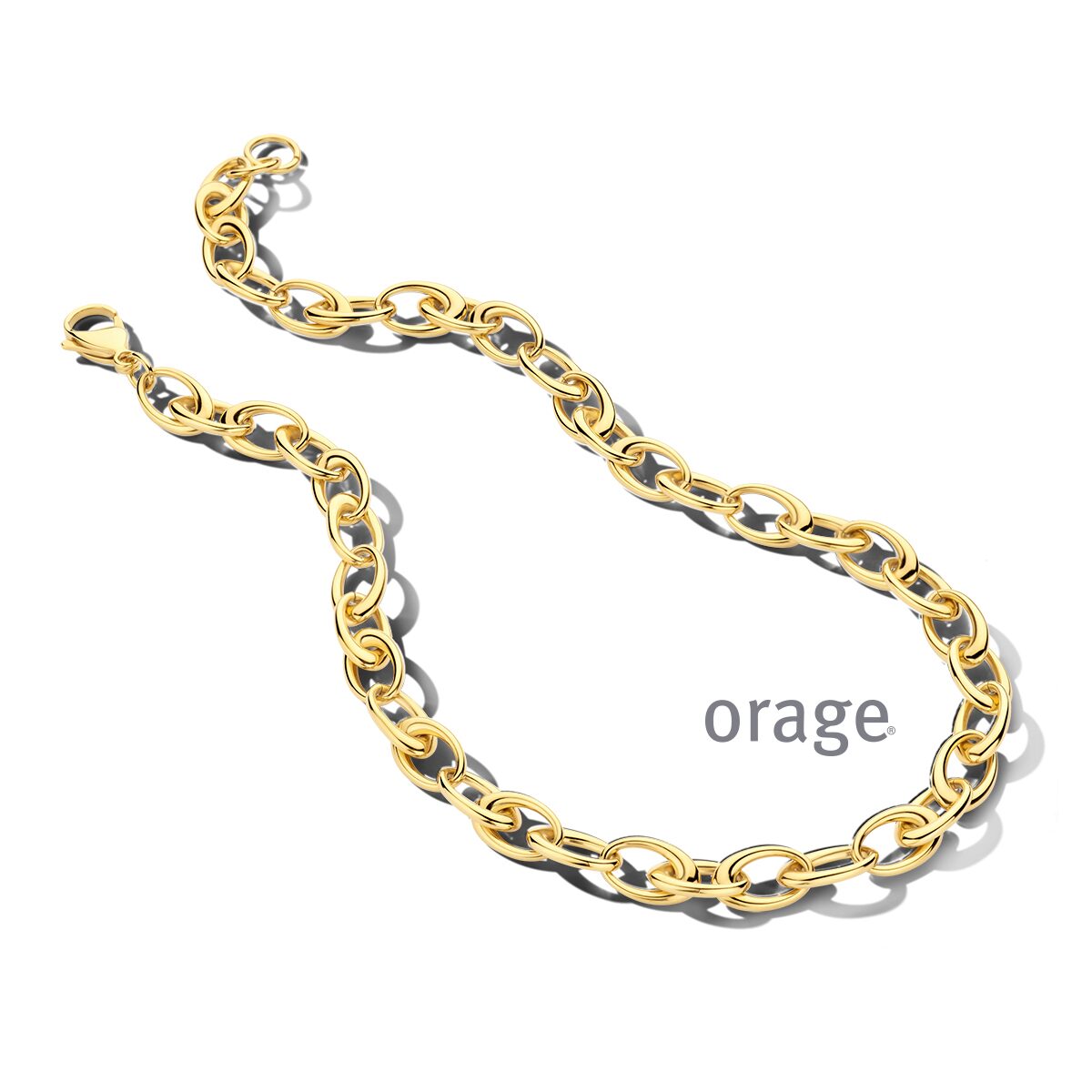 Orage ketting staal verguld geel lengte 47 cm