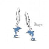 K2979 Oorslingers dolfijn blauw zilver