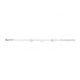 K3185 Armband bloem parelmoer wit  zilver