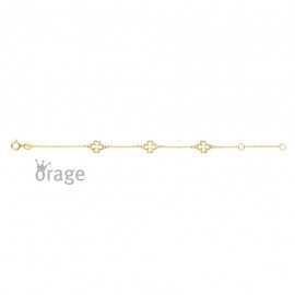 K3156 Armband klavertje 9kt geel goud 