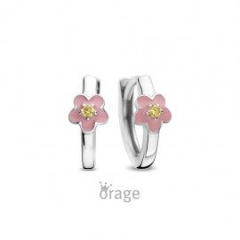 K2935 Creolen bloem zilver zirconium