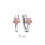 K2935 Creolen bloem zilver zirconium