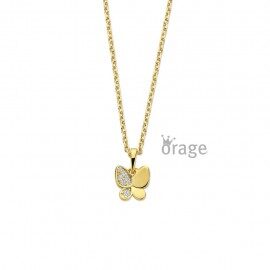 K2996 Ketting vlinder verguld geel goud cz (