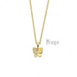 K2996 Ketting vlinder verguld geel goud cz (