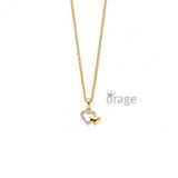 K3117 Ketting hart verguld geel goud zirconium