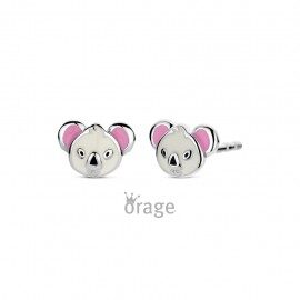 K3008 Oorringen koala roze 925 rh (V/16)
