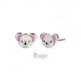 K3008 Oorringen koala roze 925 rh (V/16)