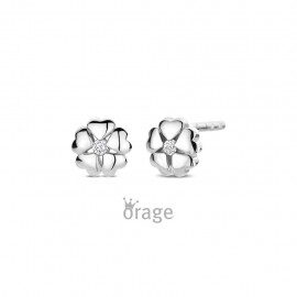 K2975 Oorringen klaver zilver zirconium