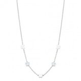 K3184 Ketting bloem parelmoer wit zilver