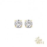 LM/G0006
14K Geel Goud Oorringen Rond 5MM Wit CZ