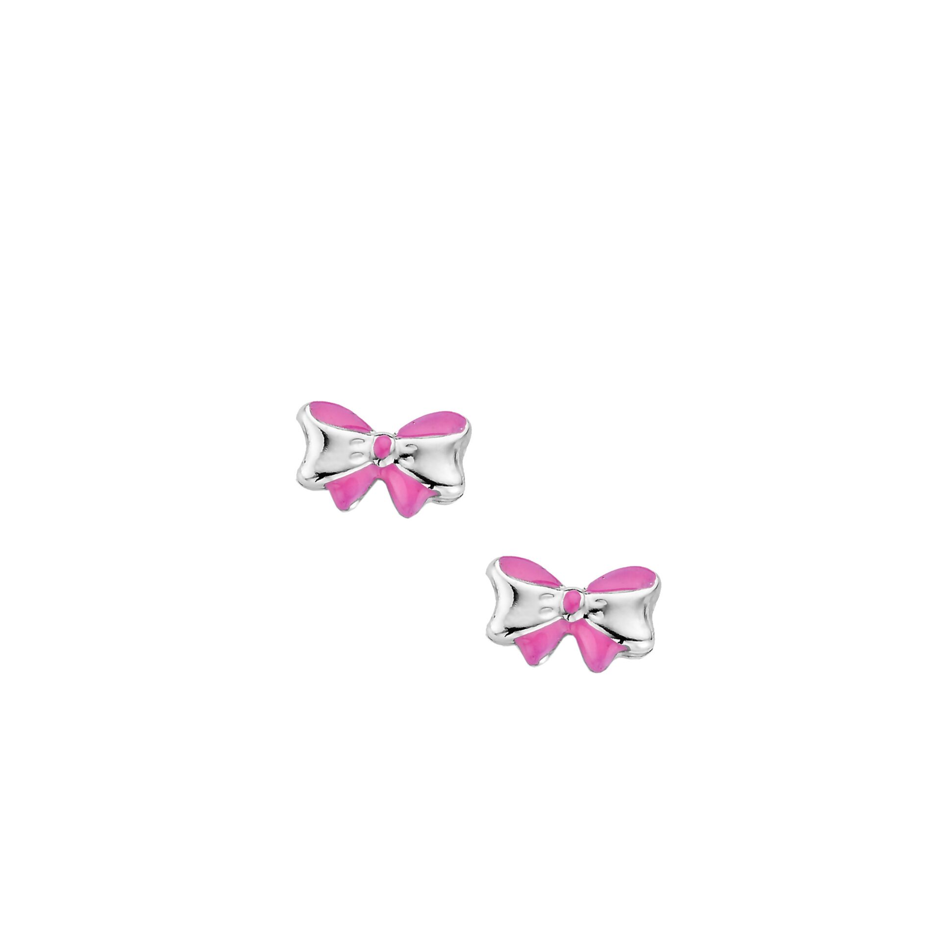Naiomy princess oorringen zilver strik roze