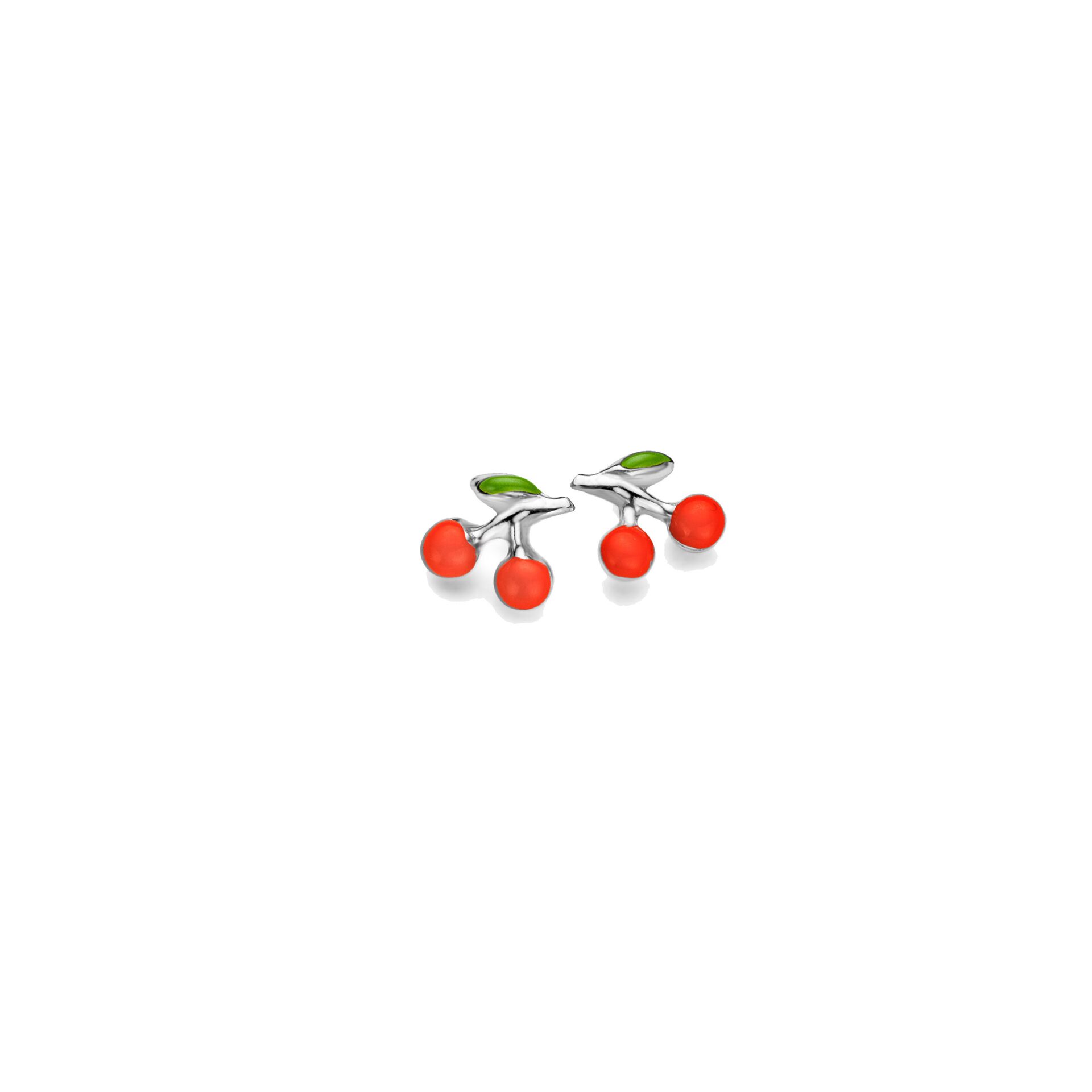 Naiomy princess oorringen zilver kersen rood