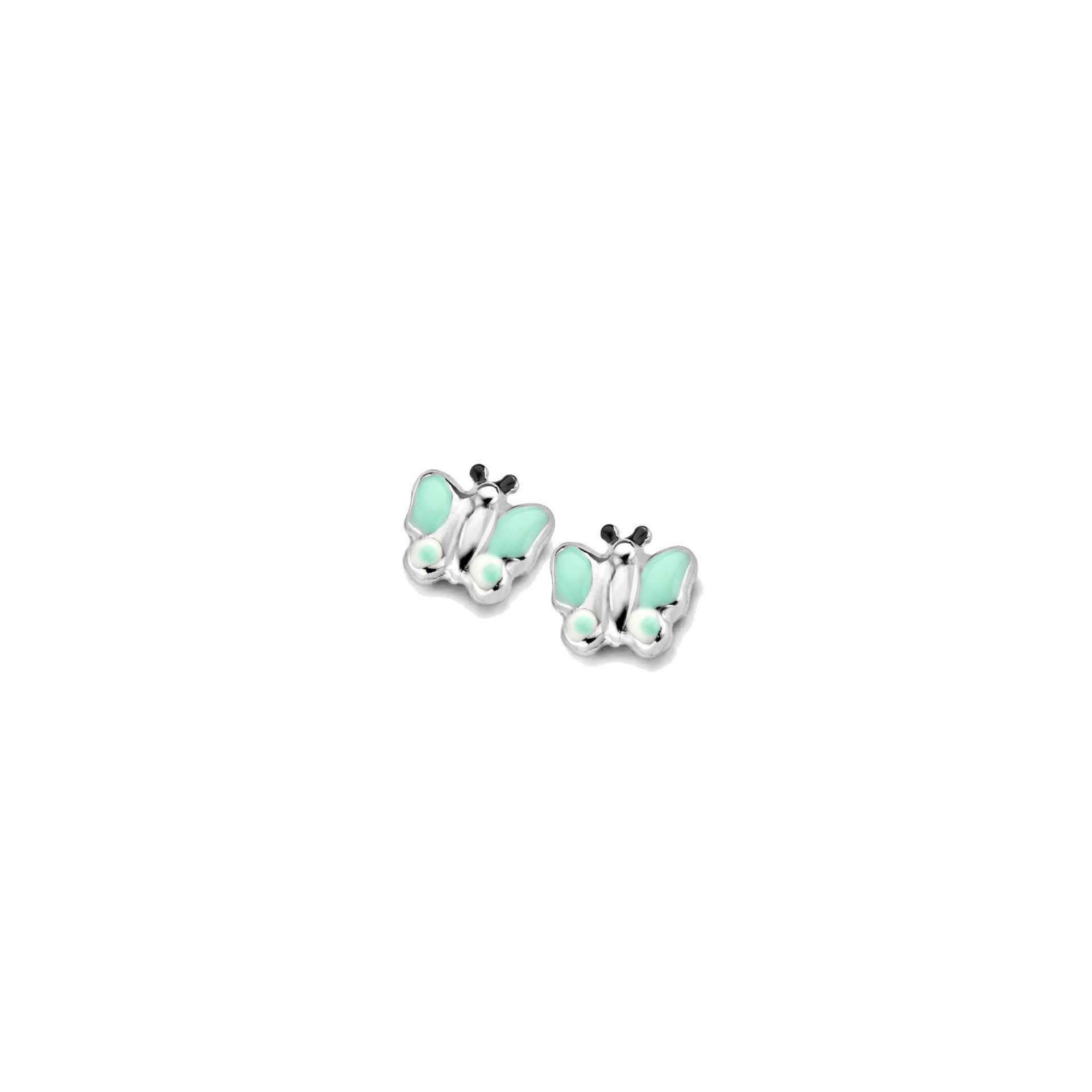 Naiomy princess oorringen zilver vlinder pastel groen