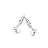 Naiomy princess oorringen zilver vlinder Roze wit