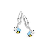 Naiomy princess oorringen zilver bijtje blauw geel zwart