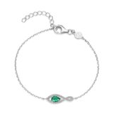 N6B61
Zilveren armband met groene steen+CZ 17+3cm Naiomy