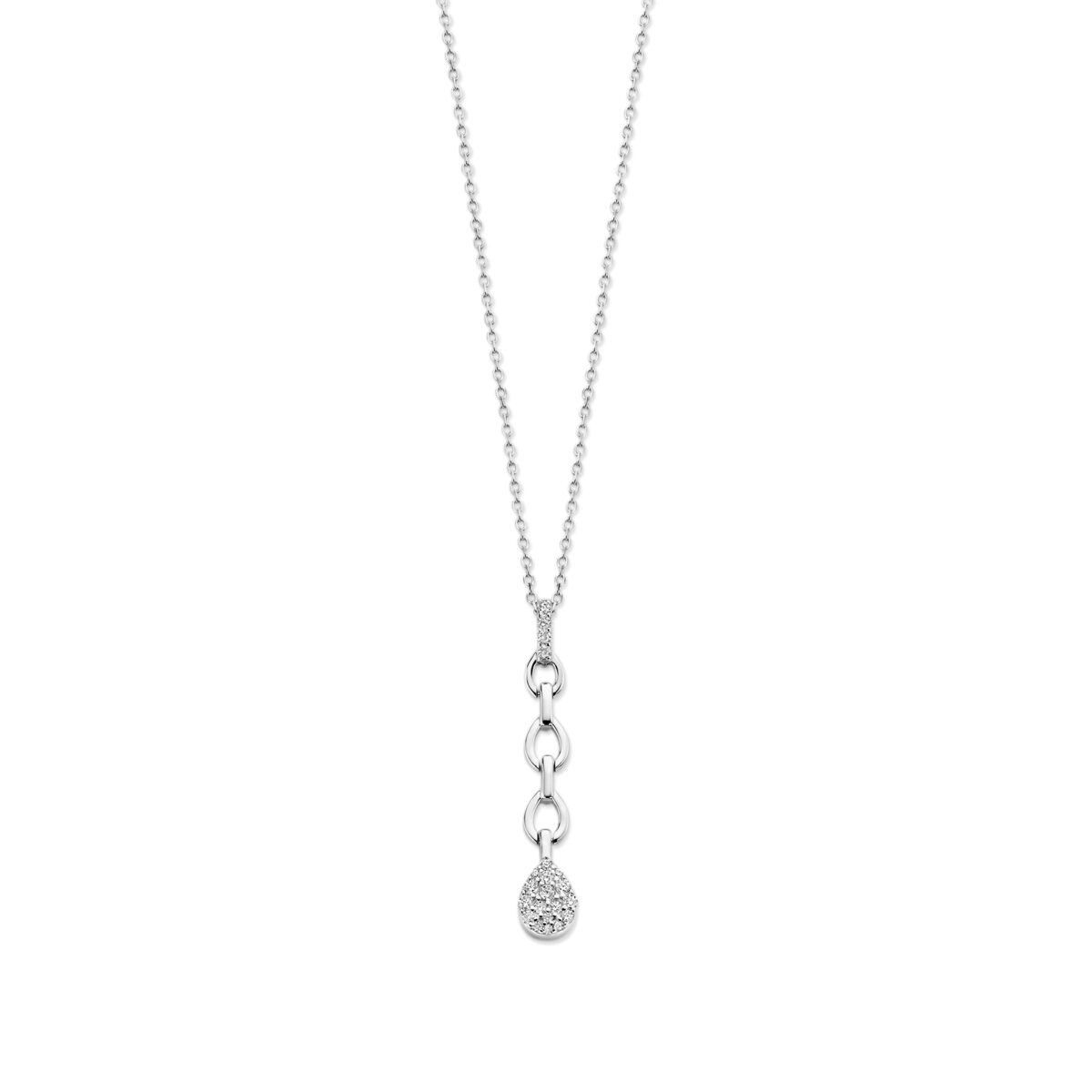 N6C62 
Zilveren ketting + hanger schakels + CZ 40-42-45cm Naiomy