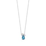 N6E55
Zilveren ketting + hanger blauwe steen + CZ 40-42-45cm Naiomy