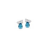 N6E56
Zilveren oorbellen +blauwe steen + CZ Naiomy
