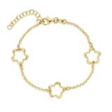 N6J65
Zilveren geel vergulde armband met bloemetjesmotief 16+3cm Naiomy