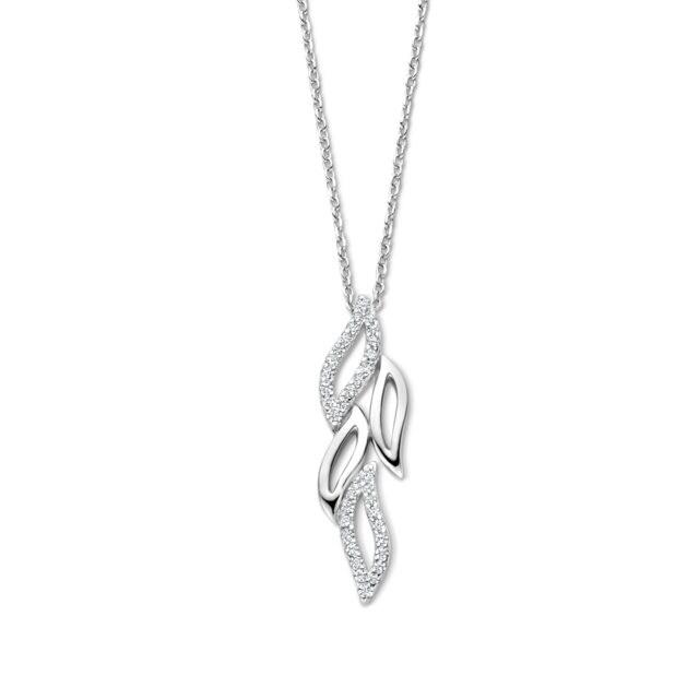 N5K70
Zilveren ketting + hanger + CZ 40-42-45cm Naiomy