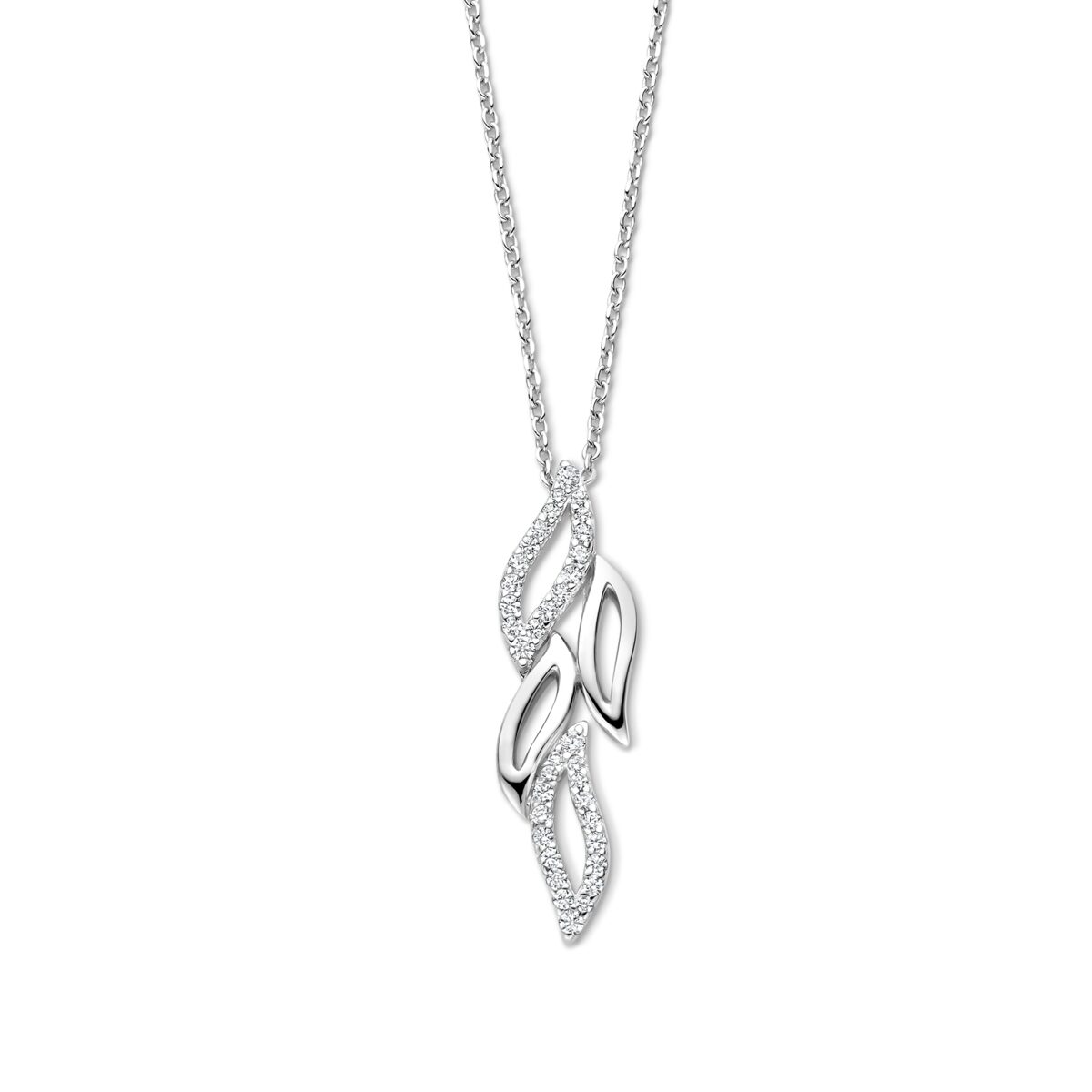 N5K70
Zilveren ketting + hanger + CZ 40-42-45cm Naiomy