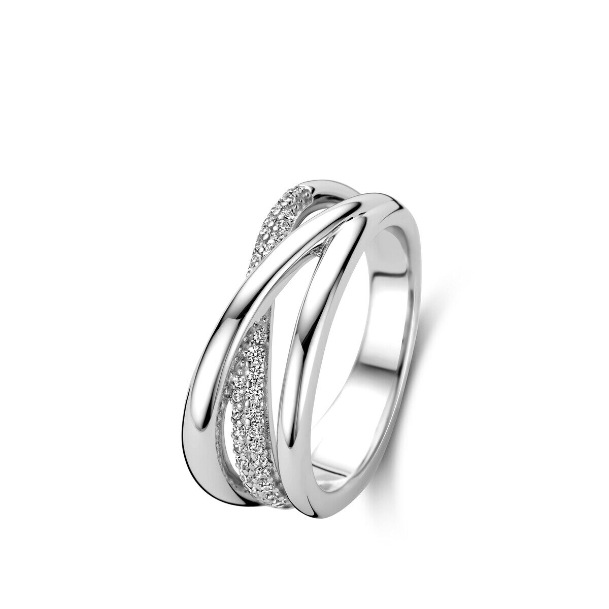n4o63 Zilveren ring gezet met zirconium Naiomy