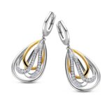 N4O68 Bicolor oorbellen gezet met zirconium Naiomy