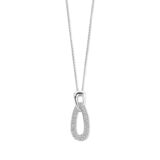 N4O58 Zilveren ketting gezet met zirconium 42-45cm Naiomy