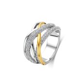 N4O66 Zilveren bicolor ring gezet met zirconium Naiomy