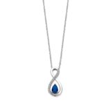 N4q56 Zilveren ketting + hanger met blauwe steen + CZ 40-42-45cm Naiomy