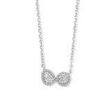 N4R57 Zilveren ketting + hanger bezet met zirkonia 42-45cm Naiomy